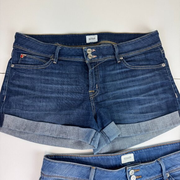 Hudson Jeans denim shorts lot of 2 womens 32 rolled hem 3" inseam - Picture 2 of 8